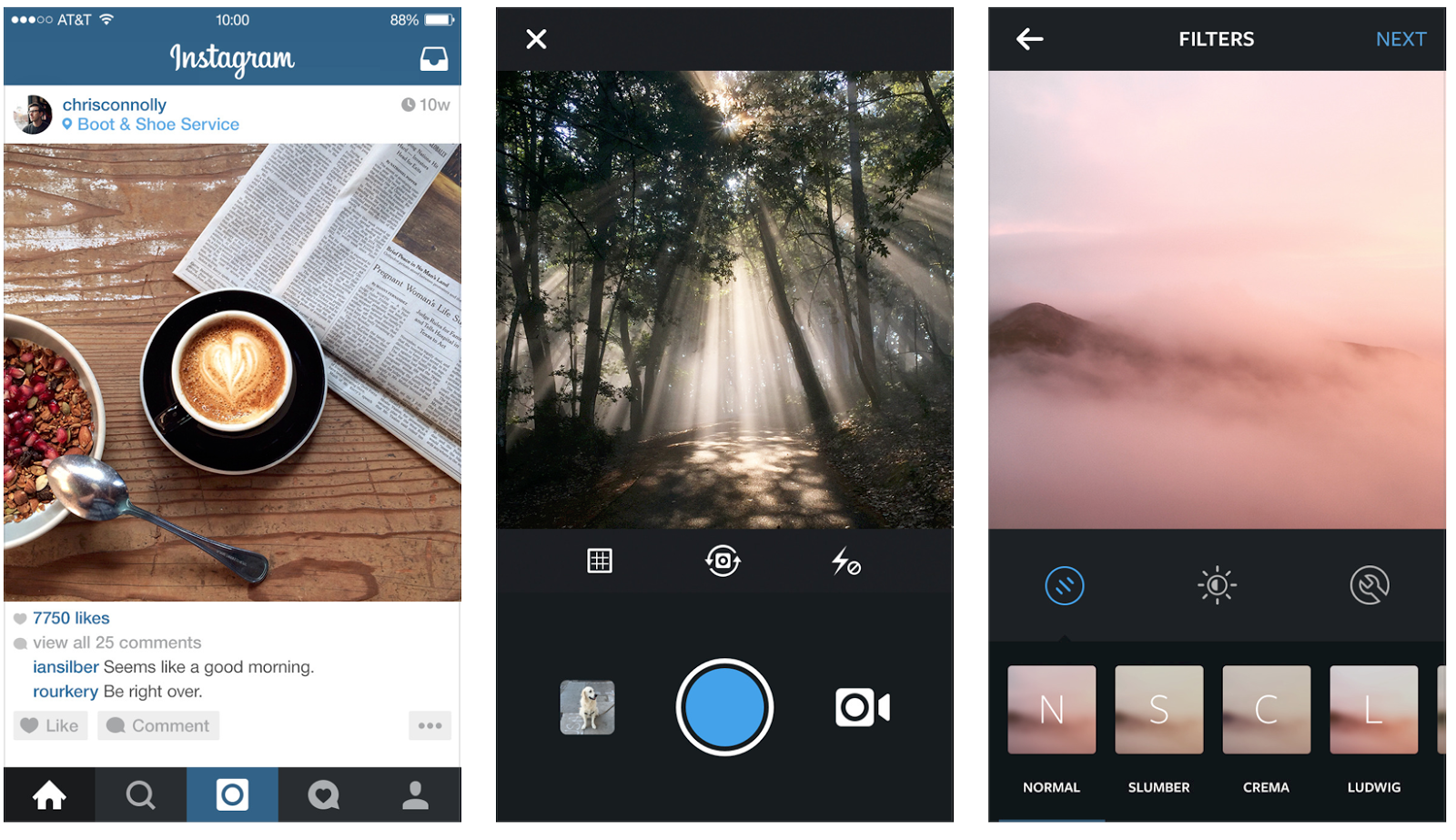 Varie schermate di Instagram