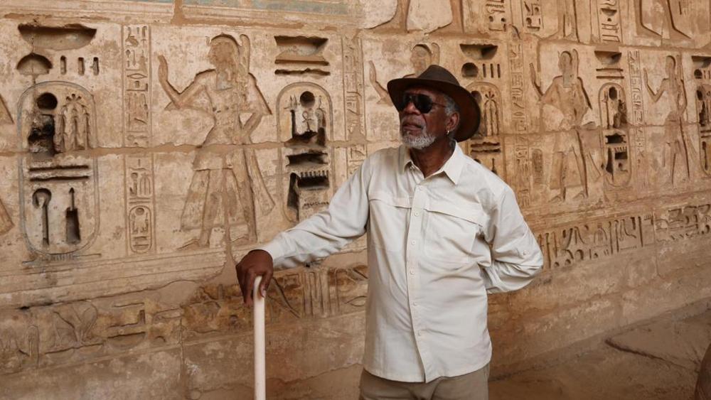 Freeman durante le riprese