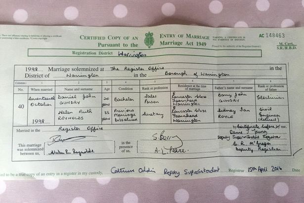 Certificato matrimonio