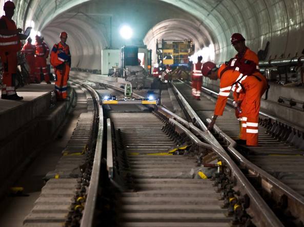 Il tunnel del Gottardo in costruzione