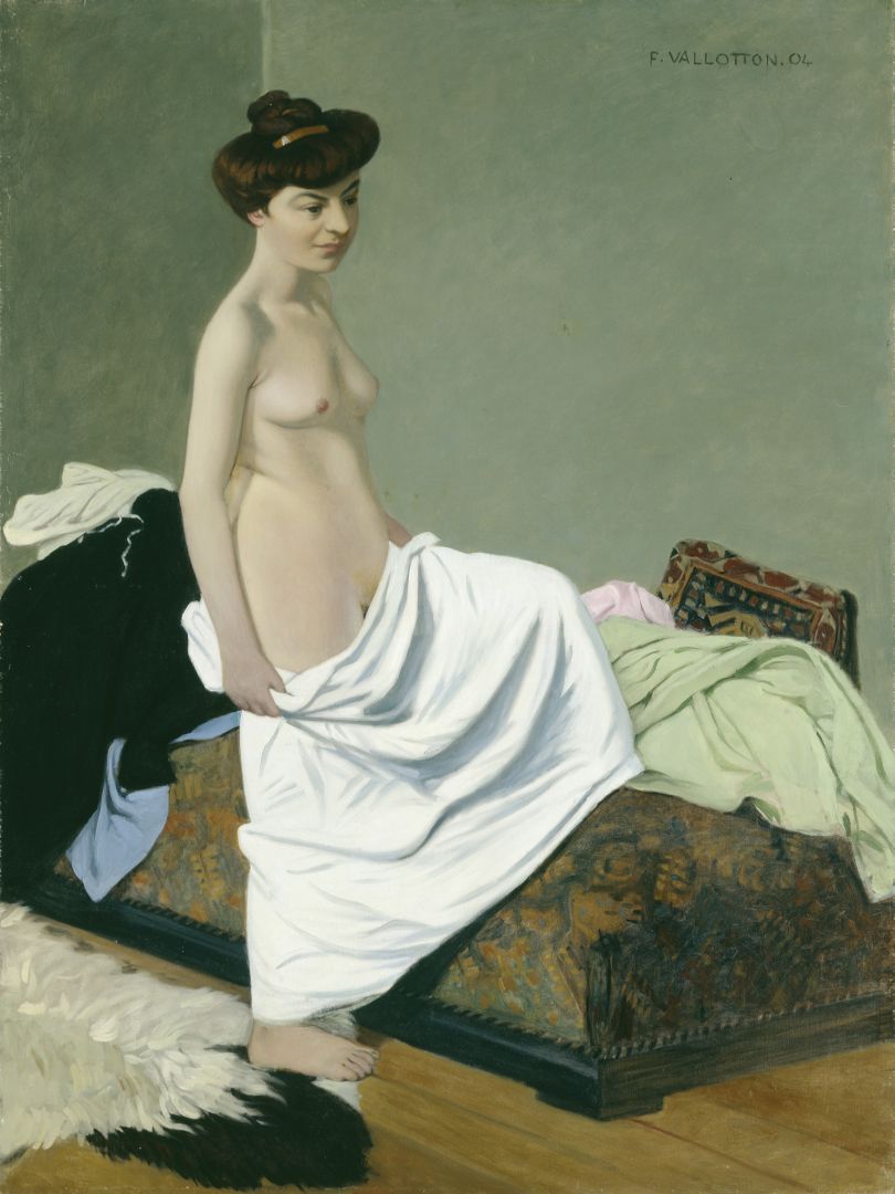Felix Vallotton - Nudo in piedi con abito sul ginocchio