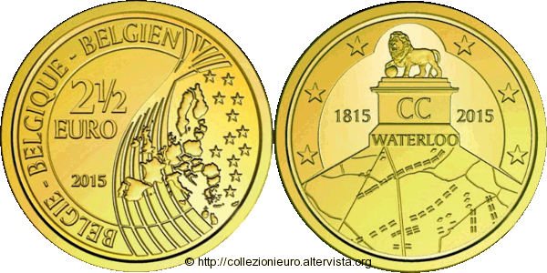 La moneta belga dal valore di 2,5 euro