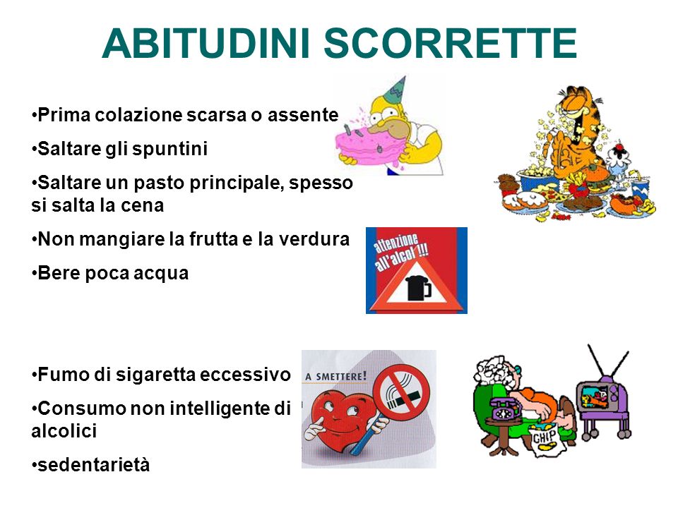 Abitudini alimentari scorrette
