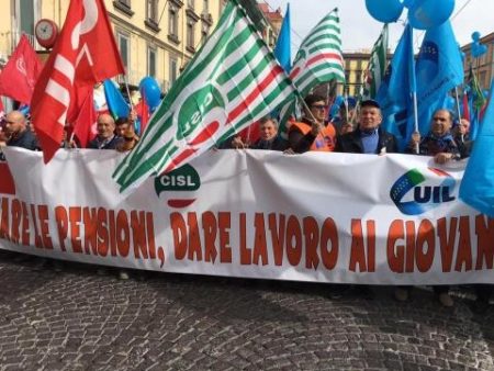 Pensioni, proteste sindacali