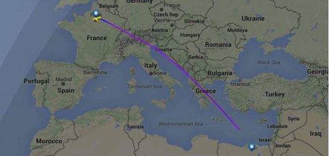 Rotta effettuata dall'Airbus