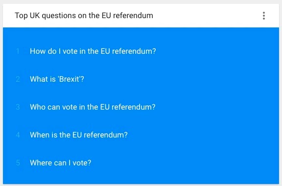 Domande sul referendum dell'Unione Europea