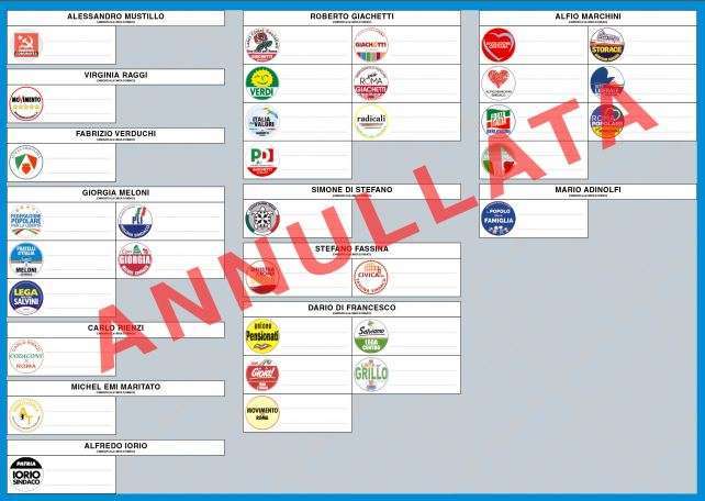 Fac-simile scheda elettorale sindaco