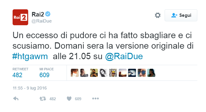 Le scuse della rai