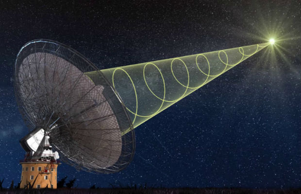 Radiotelescopio in funzione