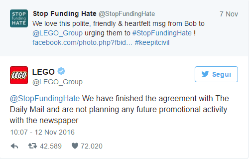 Tweet di Lego