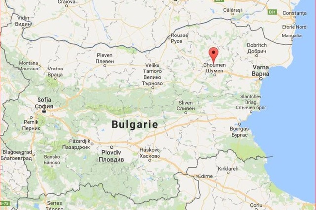 Cartina della Bulgaria e luogo dell'incidente