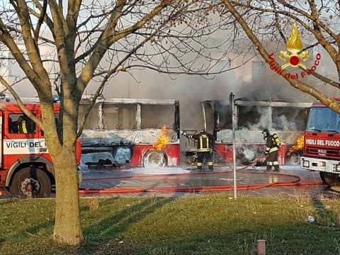 Il mezzo dopo le operazioni dei vigili