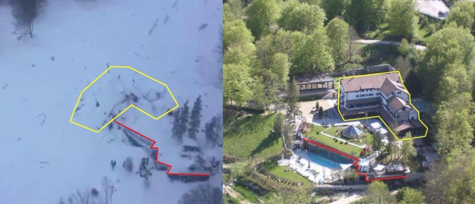 Prima e dopo la valanga