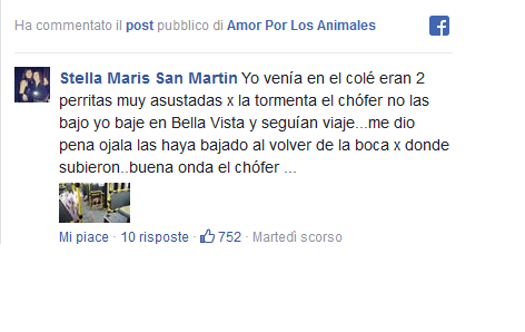 Il post di una passeggera