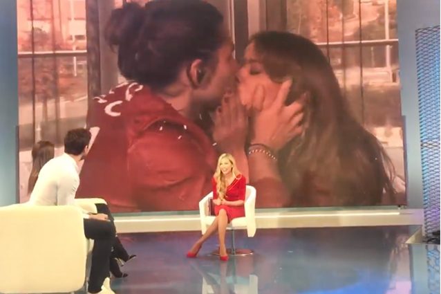 Mattino Cinque bacio Ivana e Luca