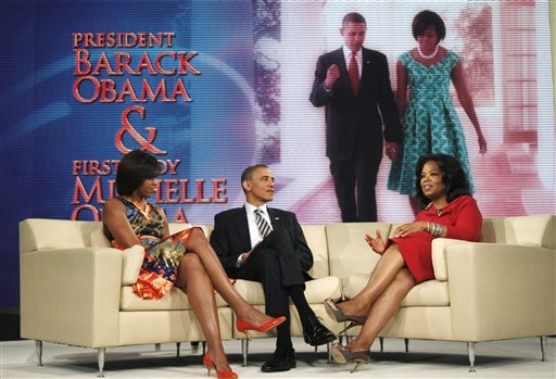 Barack Obama, Michelle Obama e Oprah Winfrey