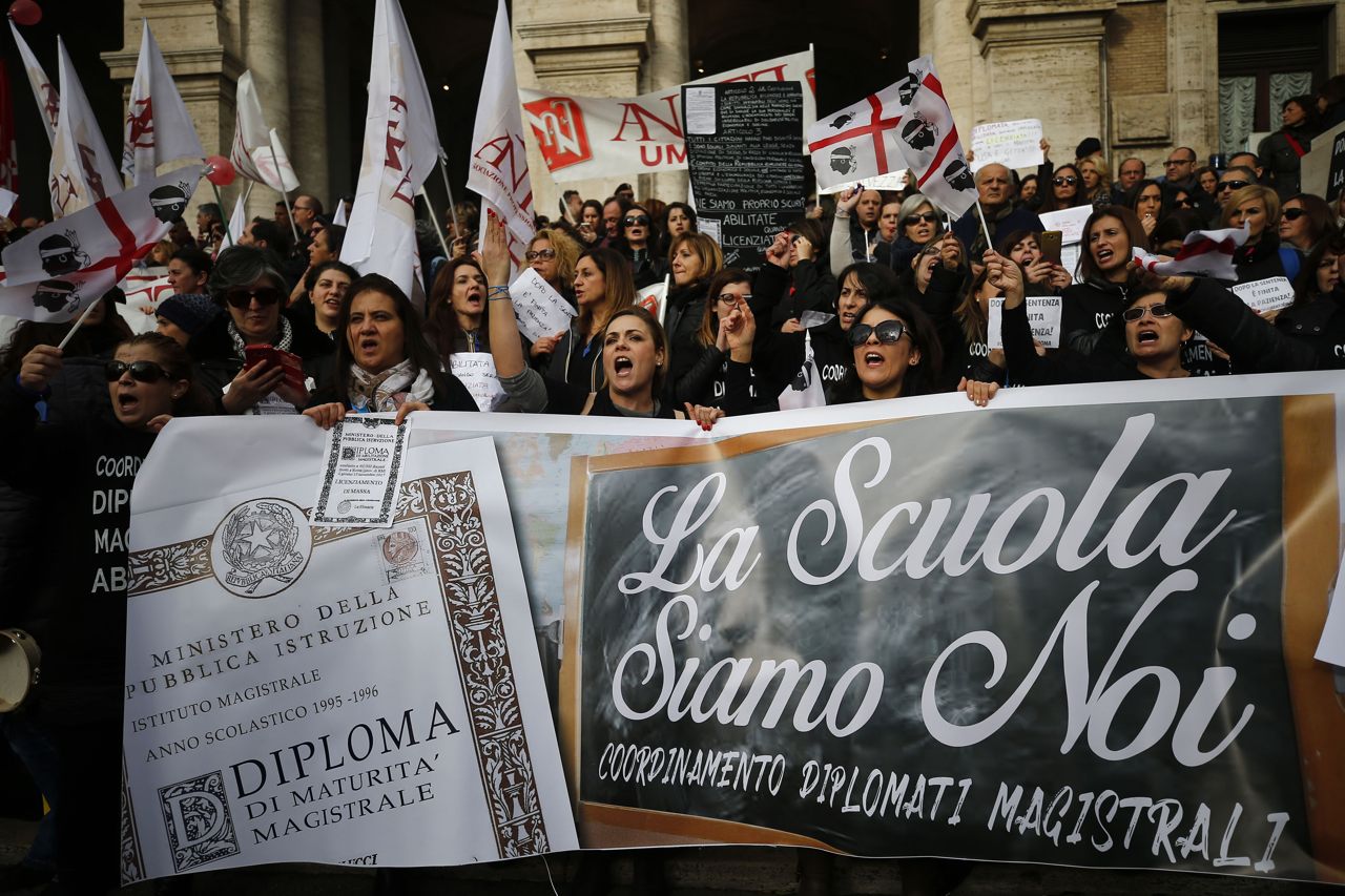 Corteo di insegnanti in sciopero