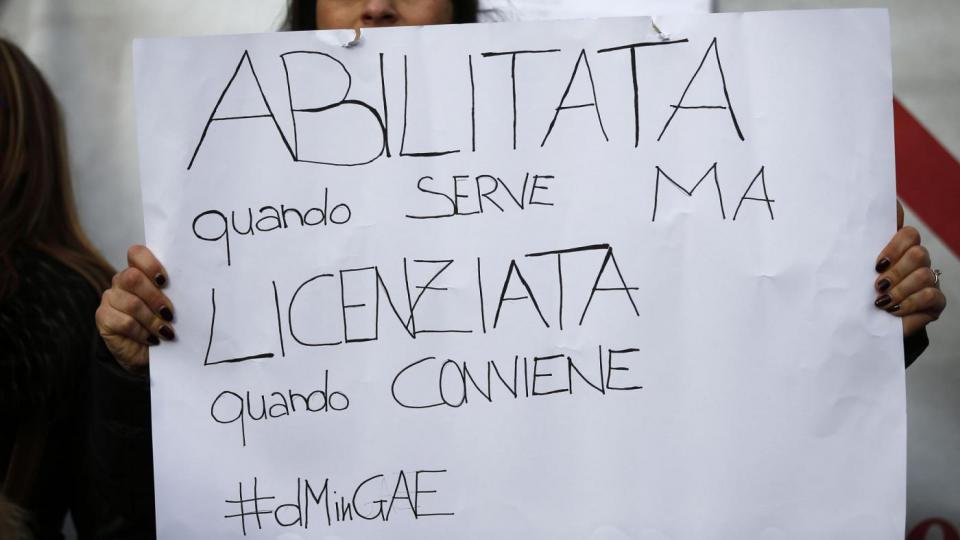 Uno degli slogan per lo sciopero contro la sentenza del Consiglio di Stato