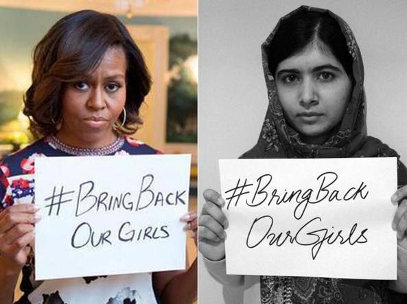 Michelle Oabam e Malala per la liberazione delle ragazze rapite