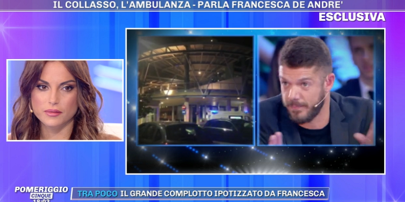 Pomeriggio 5, malore De Andrè