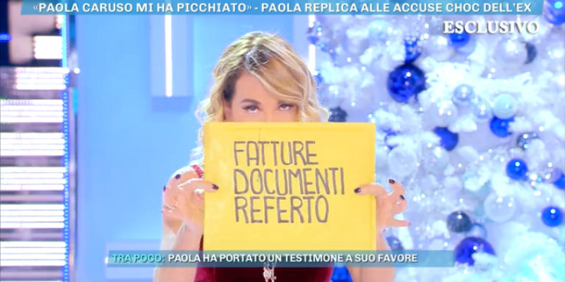 Domenica Live, fatture Caruso