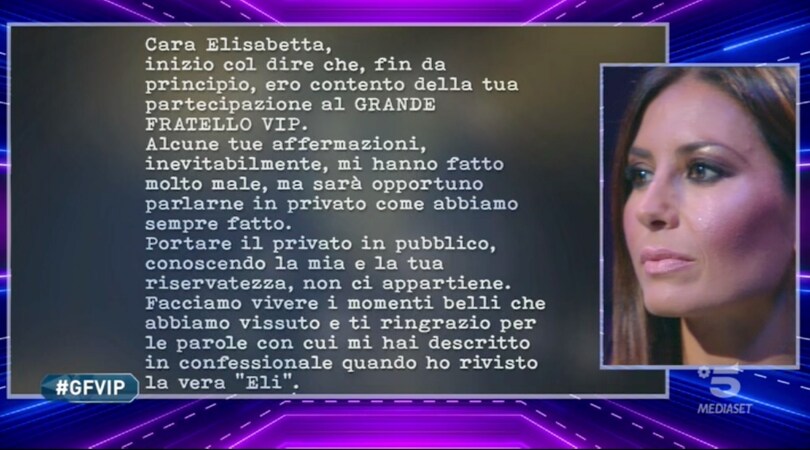 Elisabetta Gregoraci, lettera Briatore